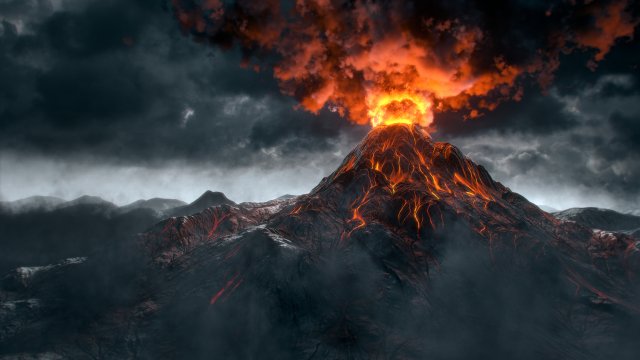 volcano with 8k textures Modello 3D .c4d .max .obj .3ds .fbx .stl .blend