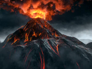 volcano with 8k textures 3D Model