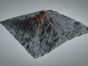 volcano with 8k textures Modello 3D