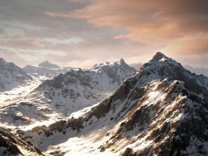 mountain snow and summer two textures Modelo 3D