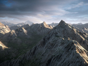 mountain snow and summer two textures 3D मॉडल