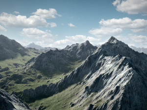 mountain snow and summer two textures 3D मॉडल