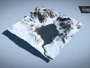 mountain lake with summer and winter textures 3D Model
