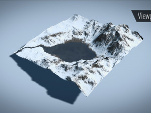 mountain lake with summer and winter textures 3D Model
