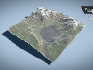 mountain lake with summer and winter textures 3D Model