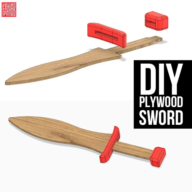 diy plywood sword 3D Print Model .c4d .max .obj .3ds .fbx .stl .blend