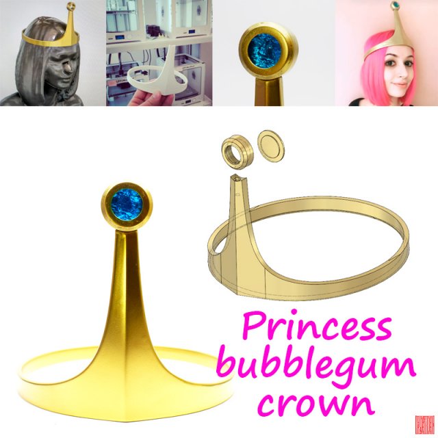 adventure time princess bubblegum crown Modèles 3D en vedette .c4d .max .obj .3ds .fbx .stl .blend 