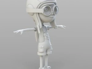мультяшний пілот маленький лолі 3D Модель