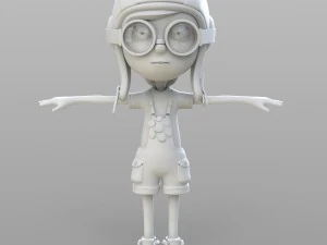 cartoon pilot little loli 3D Model