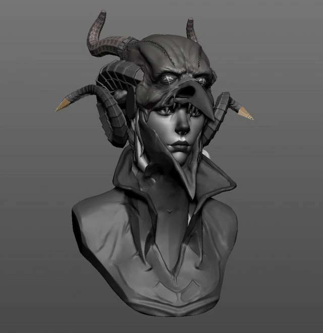 mulher bruxa Modelo de Impressão 3D .c4d .max .obj .3ds .fbx .stl .blend 