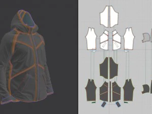 puffer jacket - coat 3D Model