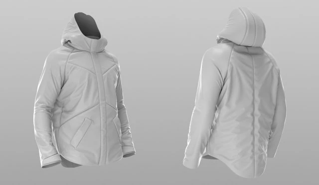 puffer jacket - coat 3D Model .c4d .max .obj .3ds .fbx .stl .blend 