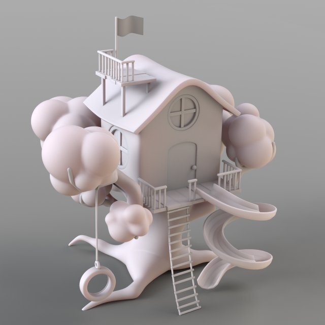 cartoon treehouse 3D-Modell .c4d .max .obj .3ds .fbx .stl .blend 