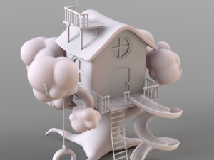cartoon treehouse Modèle 3D