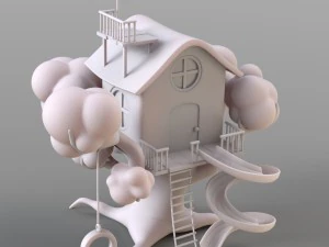 cartoon treehouse 3D Model