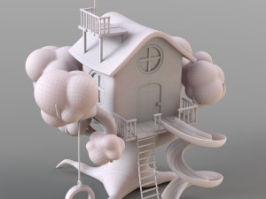 cartoon treehouse 3D-Modell