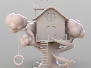 cartoon treehouse 3D-Modell