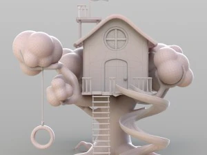cartoon treehouse 3D Model