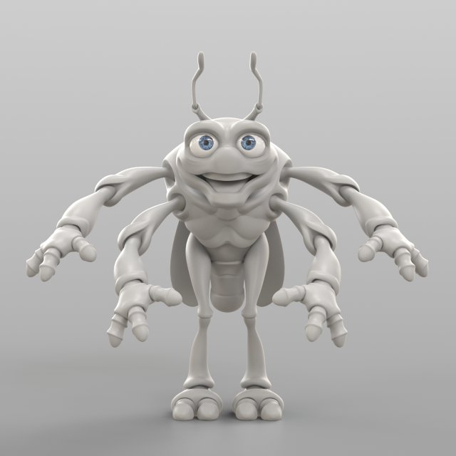 cartoon cicada 3D मॉडल .c4d .max .obj .3ds .fbx .stl .blend 
