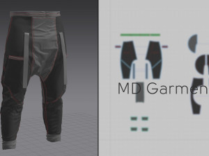 cyberpunk pants - marvelous designer Modello 3D