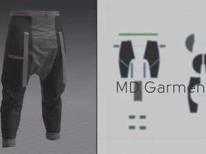 cyberpunk pants - marvelous designer 3D Model