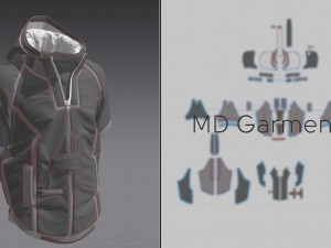 cyberpunk jacket - marvelous designer 3Dモデル