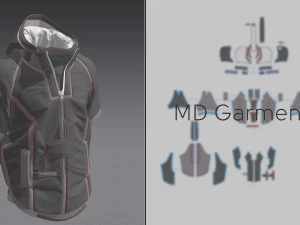 cyberpunk jacket - marvelous designer 3D Model