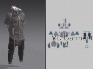 cyberpunk costume - marvelous designer 3D 모델