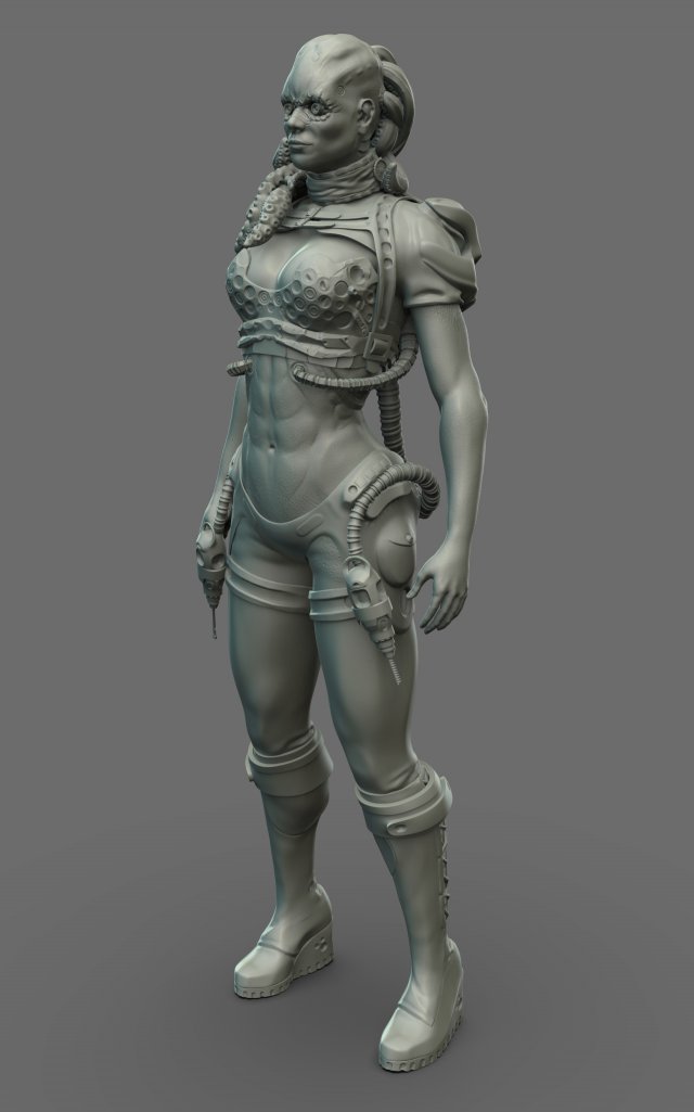 ethion - female engineer 3D Model .c4d .max .obj .3ds .fbx .stl .blend 