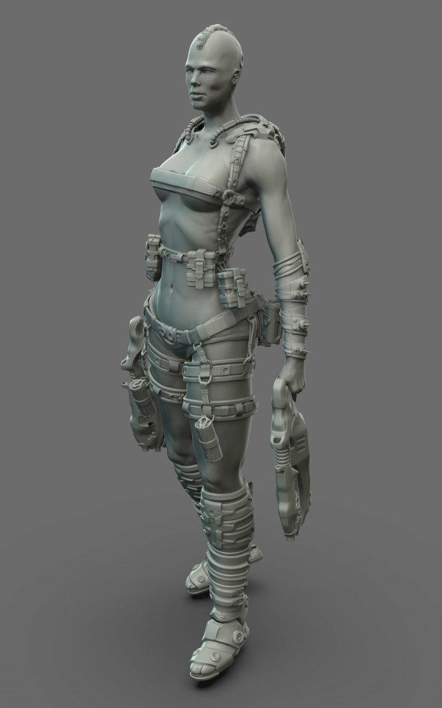 largin - female hunter Modelo 3D .c4d .max .obj .3ds .fbx .stl .blend 