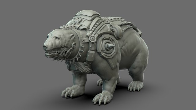soleucy - bear - hunter pet 3D मॉडल .c4d .max .obj .3ds .fbx .stl .blend 