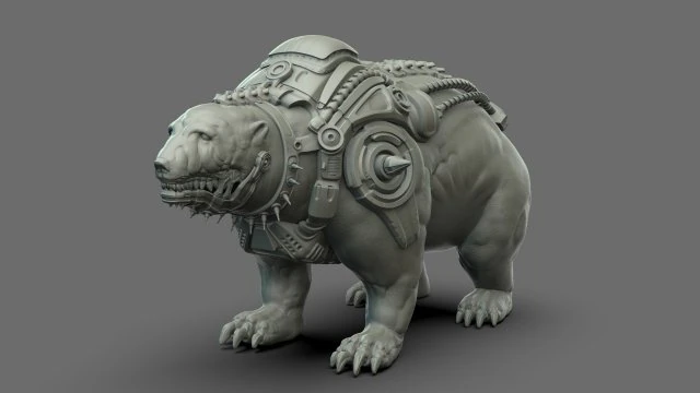 soleucy - bear - hunter pet 3D Model .c4d .max .obj .3ds .fbx .stl .blend 