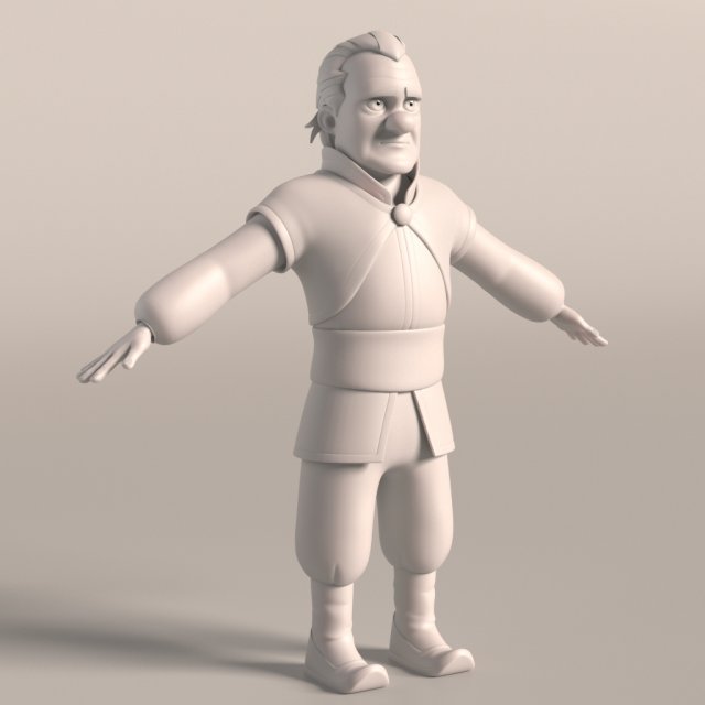 cartoon medieval man 3D Модель .c4d .max .obj .3ds .fbx .stl .blend