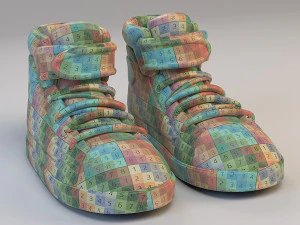 cartoon basketball shoes 3D Model
