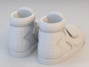 cartoon long sport shoes 3D Model