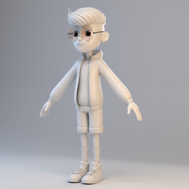 cartoon teenage boy 3D Модель .c4d .max .obj .3ds .fbx .stl .blend 