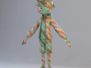 cartoon teenage boy 3D Model