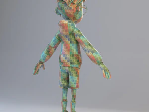 cartoon teenage boy 3D Model