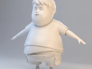 menino gordo adolescente dos desenhos animados Modelo 3D