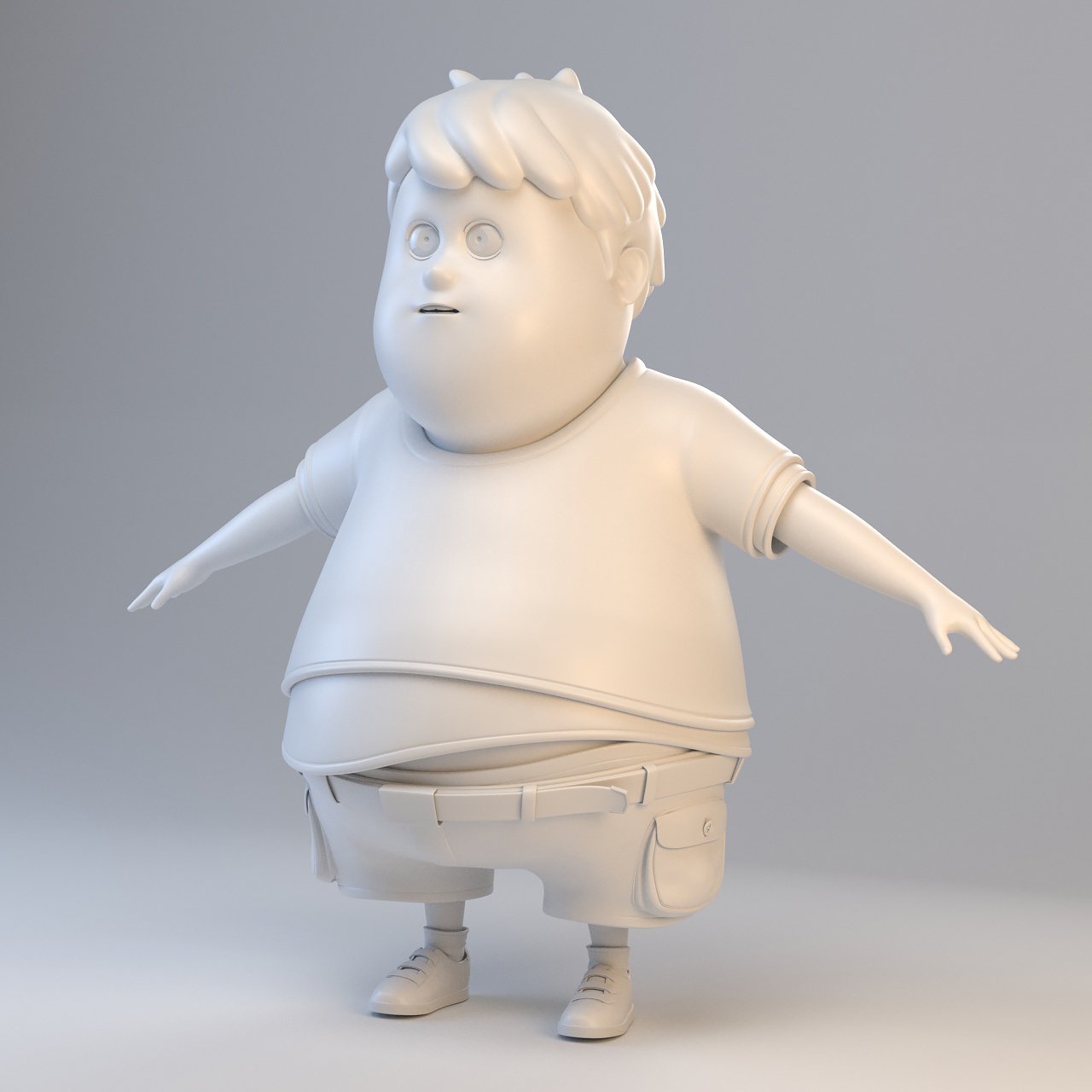 cartoon teenage fat boy 3D Model in Child 3DExport