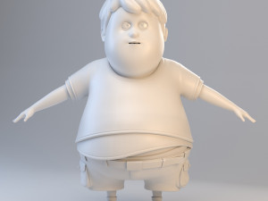 cartoon teenage fat boy Model 3D