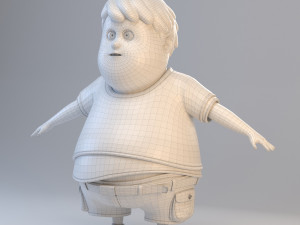 cartoon teenage fat boy Model 3D