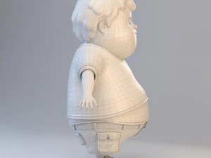 menino gordo adolescente dos desenhos animados Modelo 3D