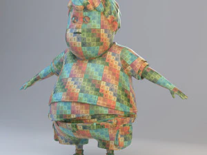 menino gordo adolescente dos desenhos animados Modelo 3D