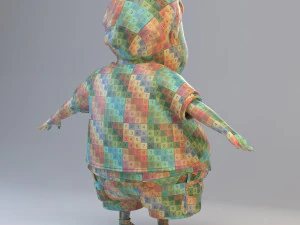 menino gordo adolescente dos desenhos animados Modelo 3D