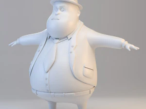 мультяшний жирний інспектор 3D Модель