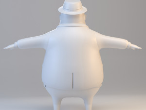 cartoon fat inspector 3D Model