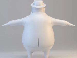 cartoon fat inspector 3D Model