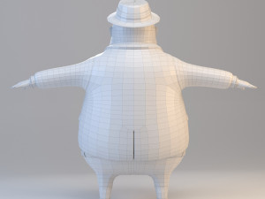 cartoon fat inspector 3D Model