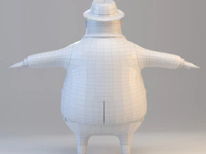 cartoon fat inspector 3D Model